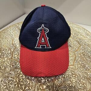 Los Angeles Angels Baseball With AM/PM Logo Hat Adult MLB Blue Red (2)